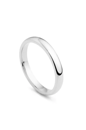 Classic Court Shaped Platinum Wedding Band