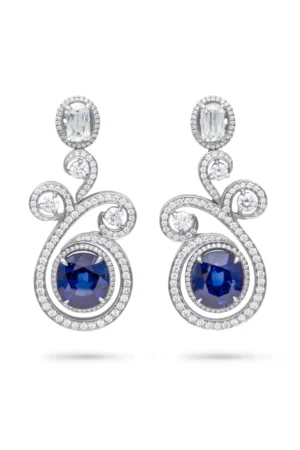 Vintage Lace Sapphire Earrings