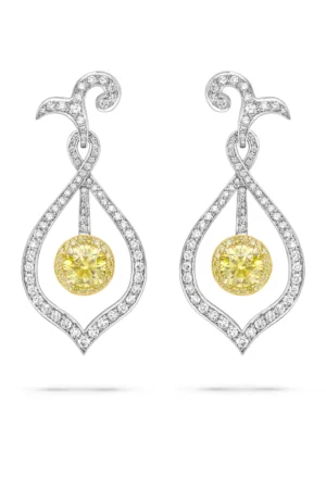 Shades of Fire Yellow Diamond Earrings