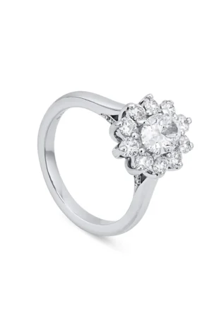 Classic Oval Diamond Cluster Ring