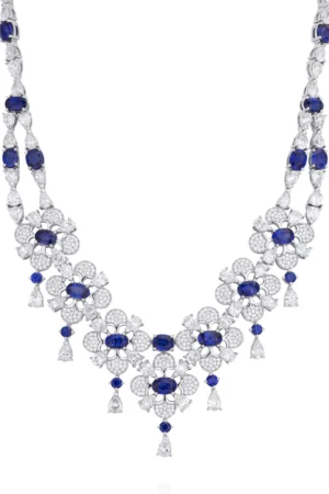 Blues and Royals Sapphire Diamond Necklace