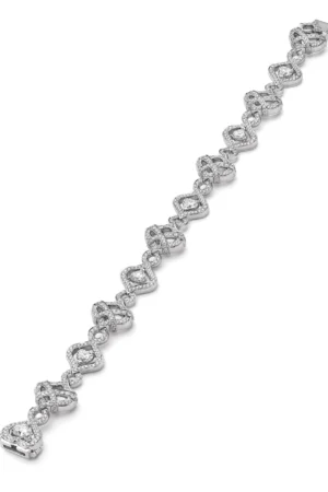 Woodland Platinum Heart Diamond Bracelet