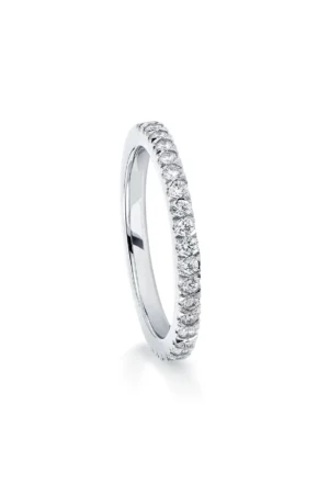 Vintage Half-Hoop Platinum Diamond Wedding Band